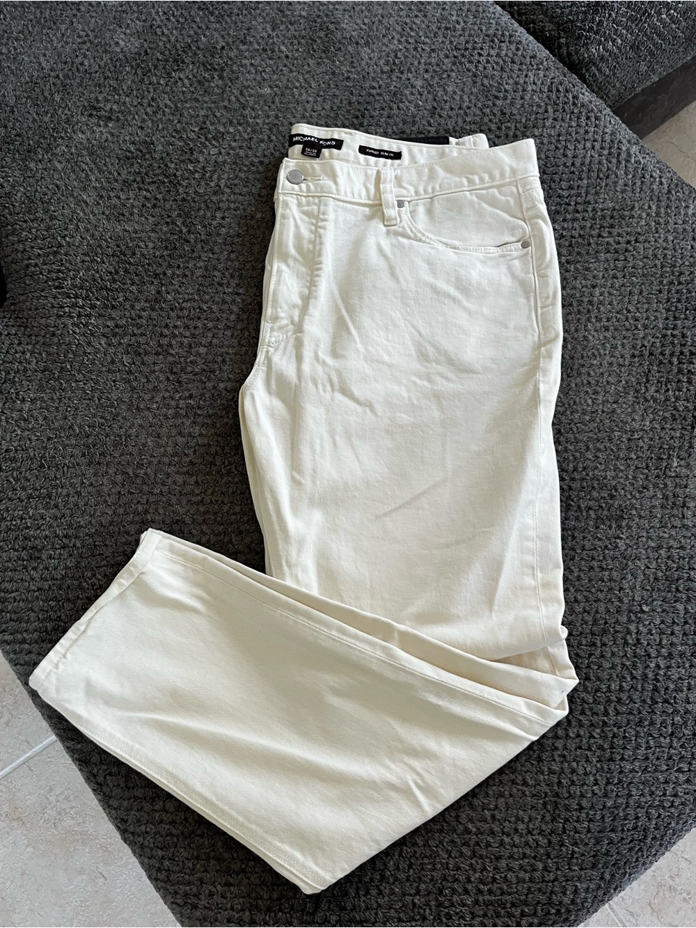 Michael Kors Parker Slim Fit White Jeans 38x30